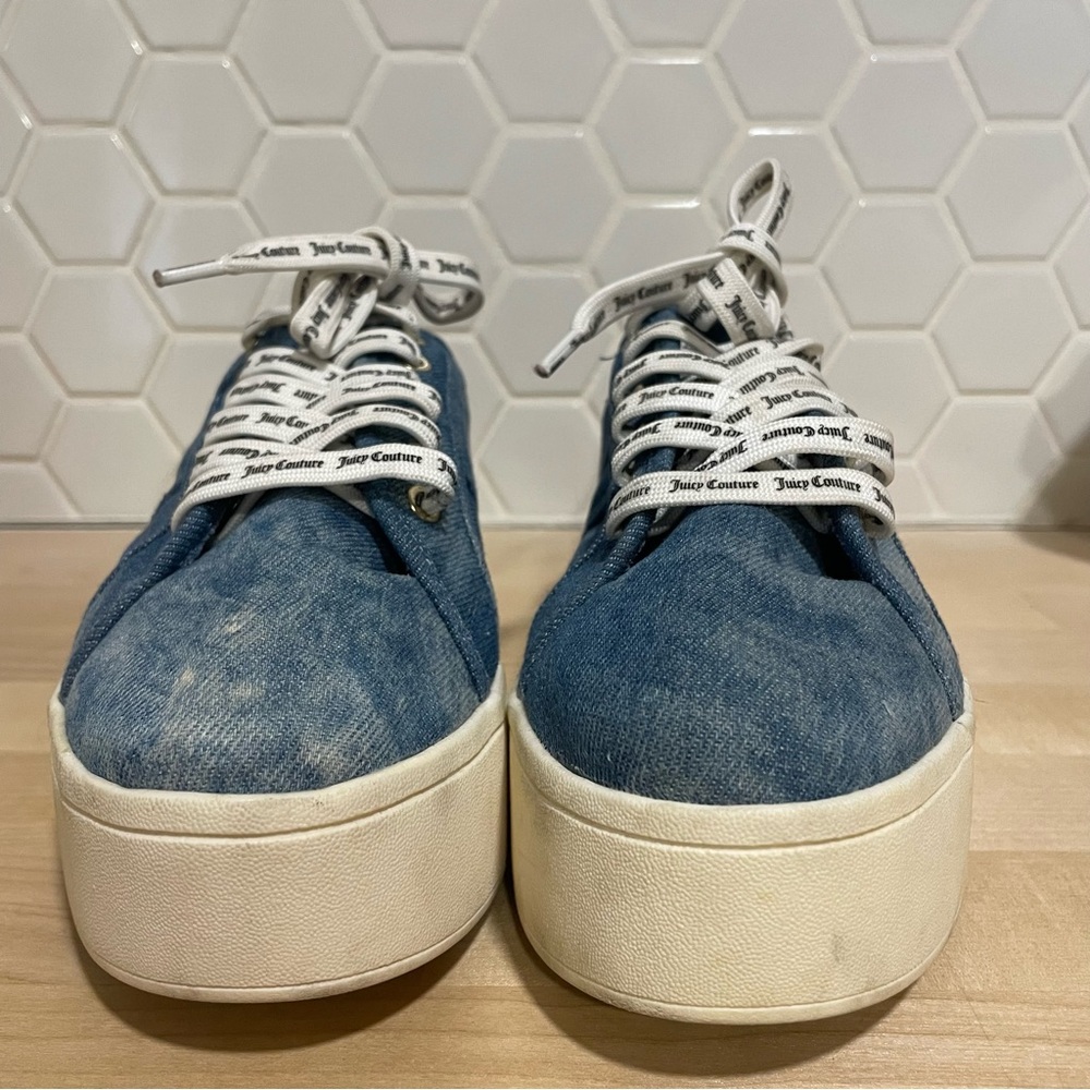 Juicy Couture Y2K Blue Jean Denim Platform Sneakers - Picture 3 of 5